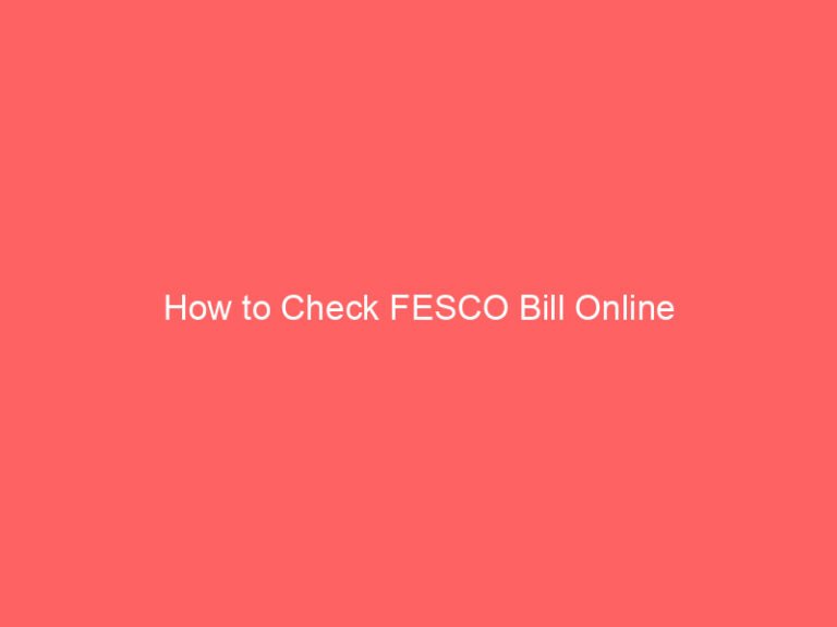 how to check fesco bill online 10105