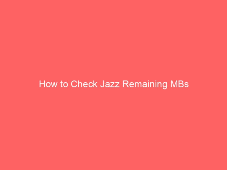 how to check jazz remaining mbs 9011