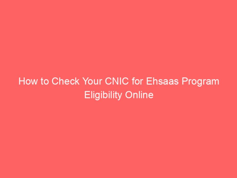 how to check your cnic for ehsaas program eligibility online 9016