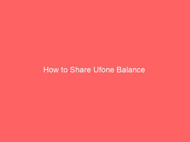 how to share ufone balance 8981