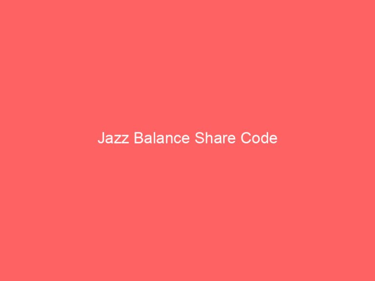 jazz balance share code 9009